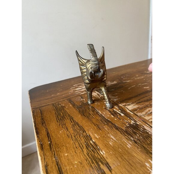 Vintage Solid Brass Elephant Figurine 4" - Picture 2 of 7